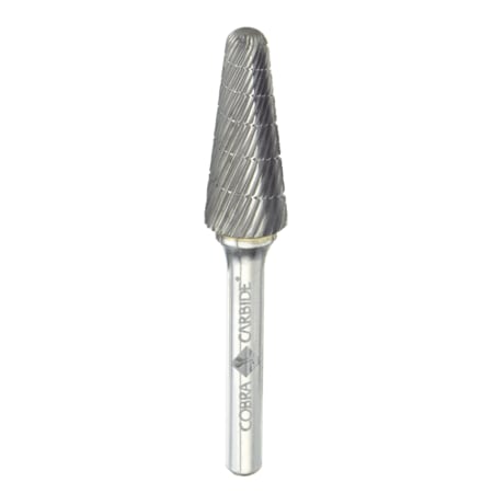 Carbide Burr,Single Cut Shape L Included Angle 14° Long,SL-4L6,1/2